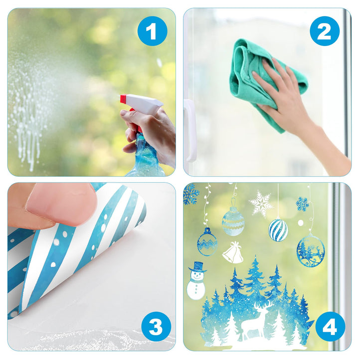 172 Pcs Christmas Snowflake Window Clings