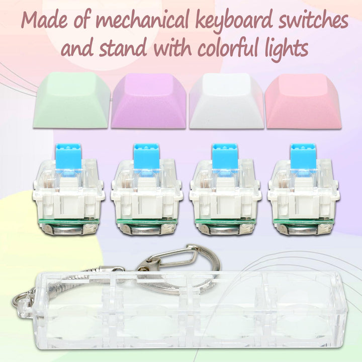 Keyboard Fidget Toys for Adults Keyboard Clicker with LED Light Keychain Fidget Sensory Fun Toys