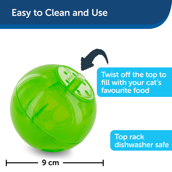 PetSafe Pet Supplies SlimCat Food-Dispensing Cat Toy Green, Treat Toy, Interactive Food Dispenser