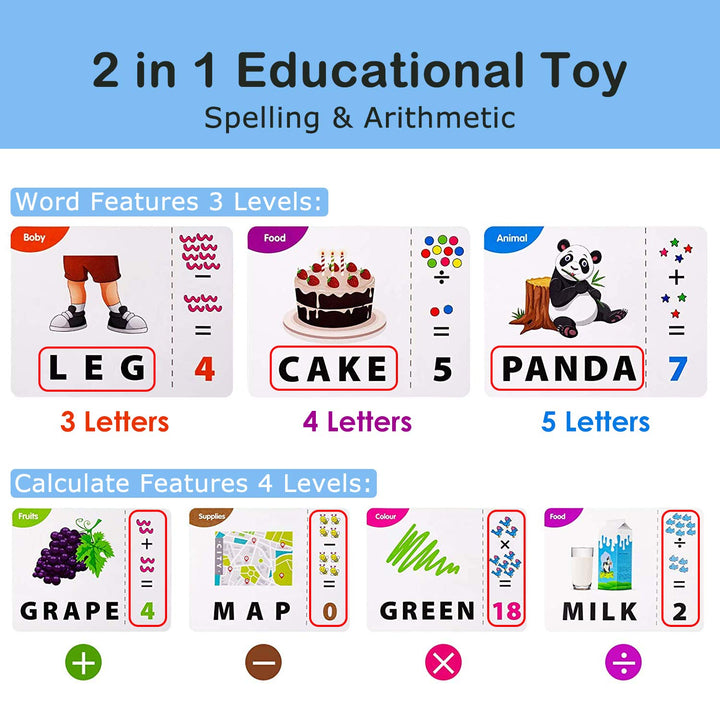 Pup Go Letter Game, Spelling Word Games, Educational Early Learning Toys for 3 4 5 6 7 8 Year Old Kids, Pre School Toys Number Games Gifts for Boys Girls (Yellow)