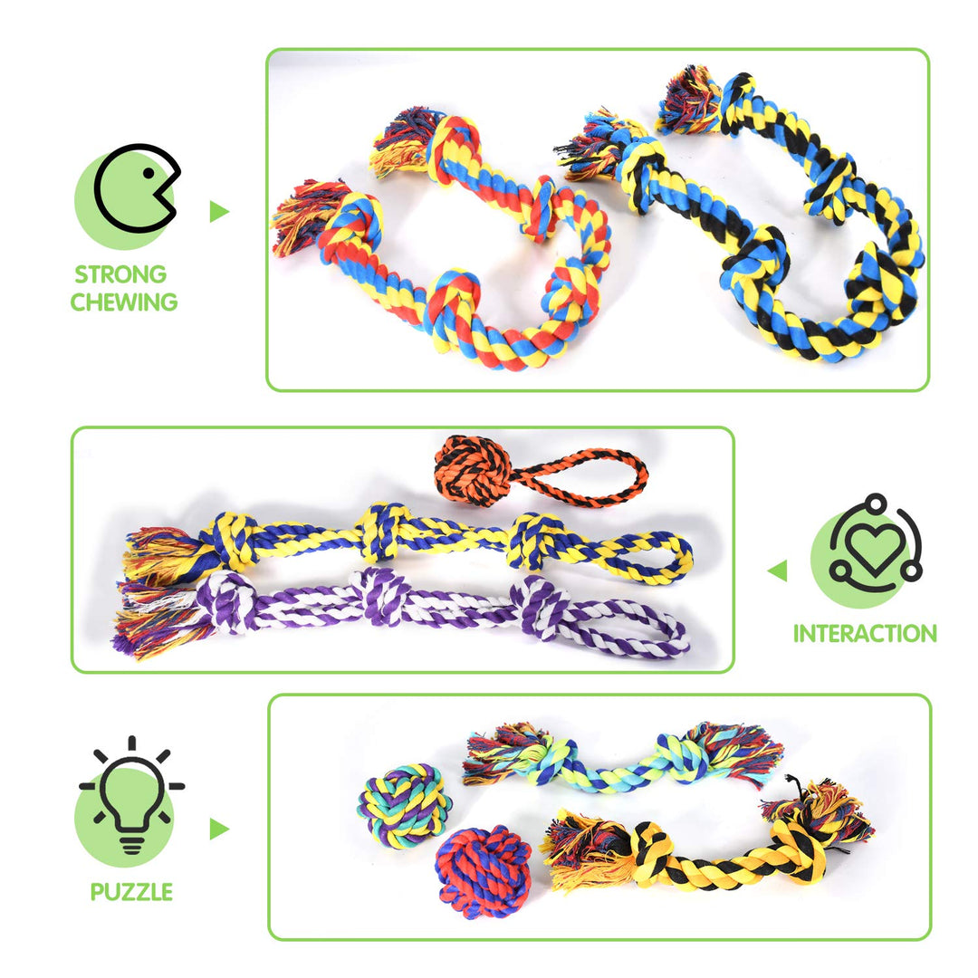 HARLOVY Large Tough Chew Toys for Aggressive Chewers Large Breed,Heavy Duty Dental Rope Toys Kit for Medium Dogs