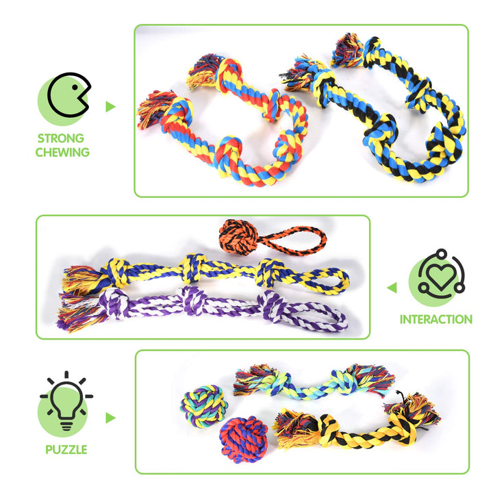 HARLOVY Large Tough Chew Toys for Aggressive Chewers Large Breed,Heavy Duty Dental Rope Toys Kit for Medium Dogs