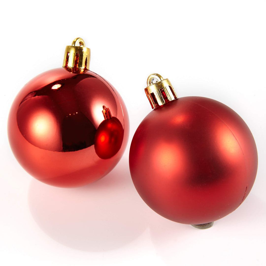 Set of 30 Red & Gold Shatterproof Christmas Tree Balls