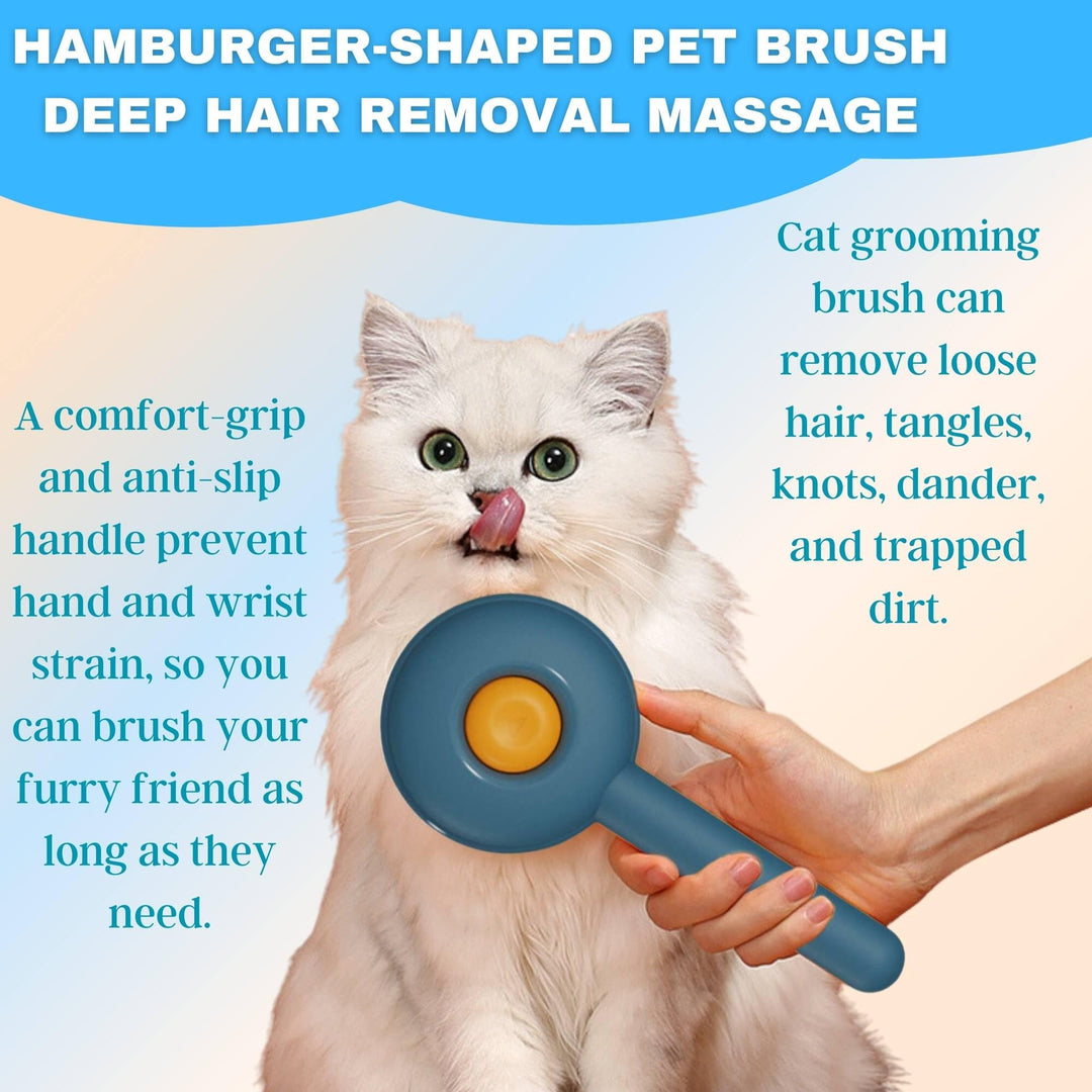 Cat Brush Dog Brush, FurGroom Cat Comb, Cat Grooming Self Cleaning Brush for Long or Short Haired Cats