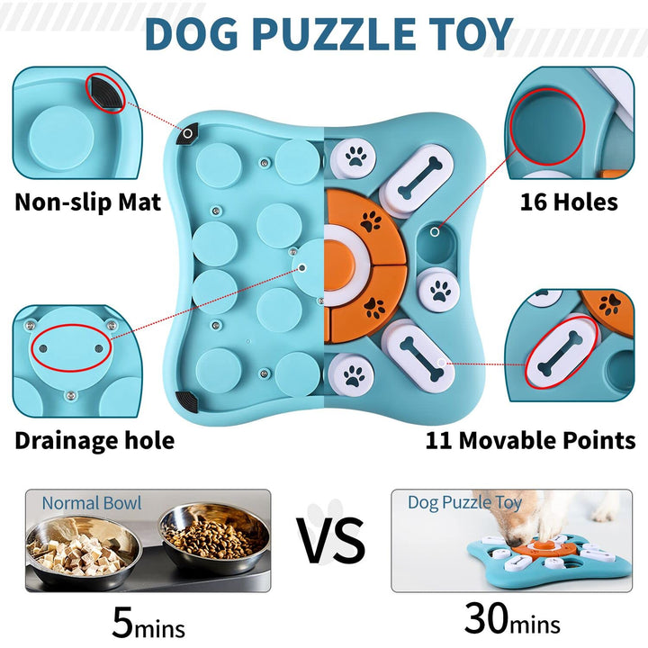 Macco Dog Puzzle Slow Feeder Toys,Dog Treat Dispenser with Squeaky,Dog Toy Intelligence for Medium Pets,Cats,Puppies,Dog Enrichment Toy Non-Slip
