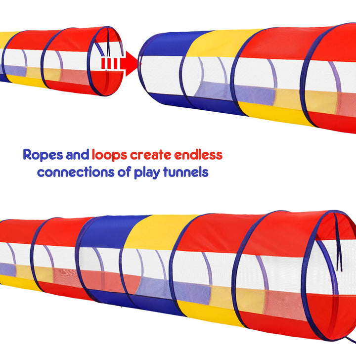 Kids Play Tunnel for Toddlers, Pop Up Crawl Through Tunnel Play Tent for Baby Infant Children or Dog with 2 Mesh Sides