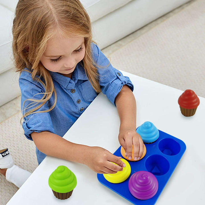 Cupcake Toddler Learning Colors and Shape Sorting Toys