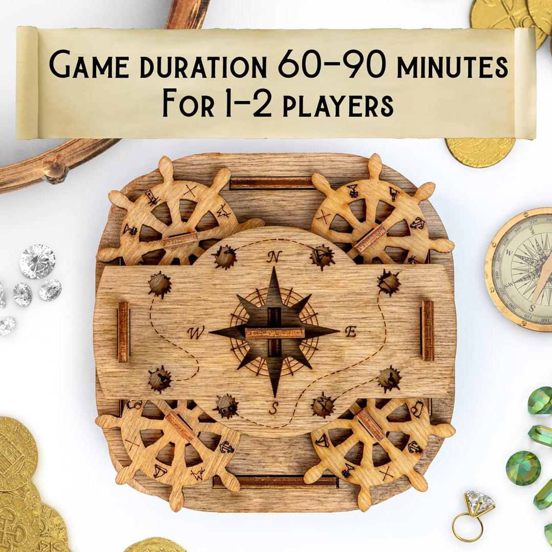 iDventure Cluebox - Davy Jones Locker - Escape Room game - Puzzle box - gift box - 3D wooden puzzle - wooden jigsaw - 3D puzzles for adults - brain teaser - birthday gift gadget for men - money box