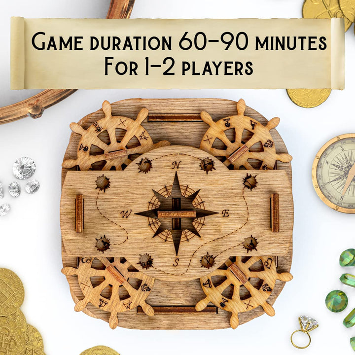 iDventure Cluebox - Davy Jones Locker - Escape Room game - Puzzle box - gift box - 3D wooden puzzle - wooden jigsaw - 3D puzzles for adults - brain teaser - birthday gift gadget for men - money box