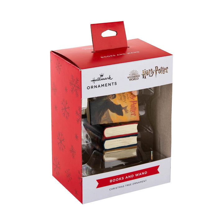 Harry Potter Stacked Books Wand Christmas Ornament