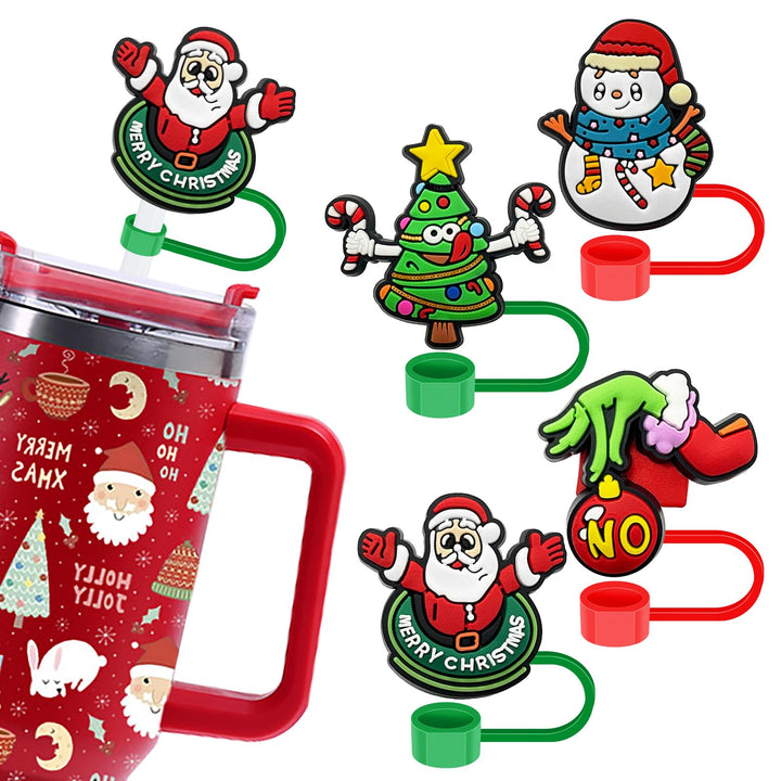 Stanley Cup Christmas Santa Straw Topper