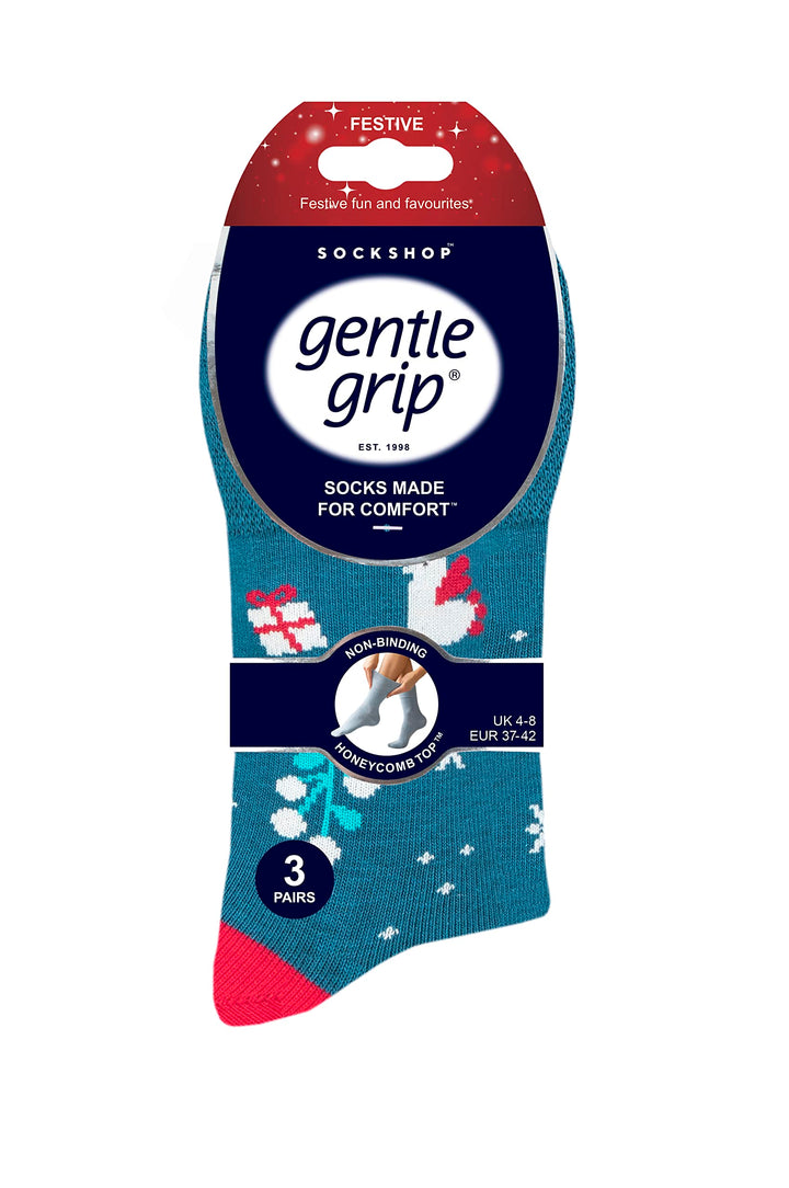 Gentle Grip Ladies Christmas Socks