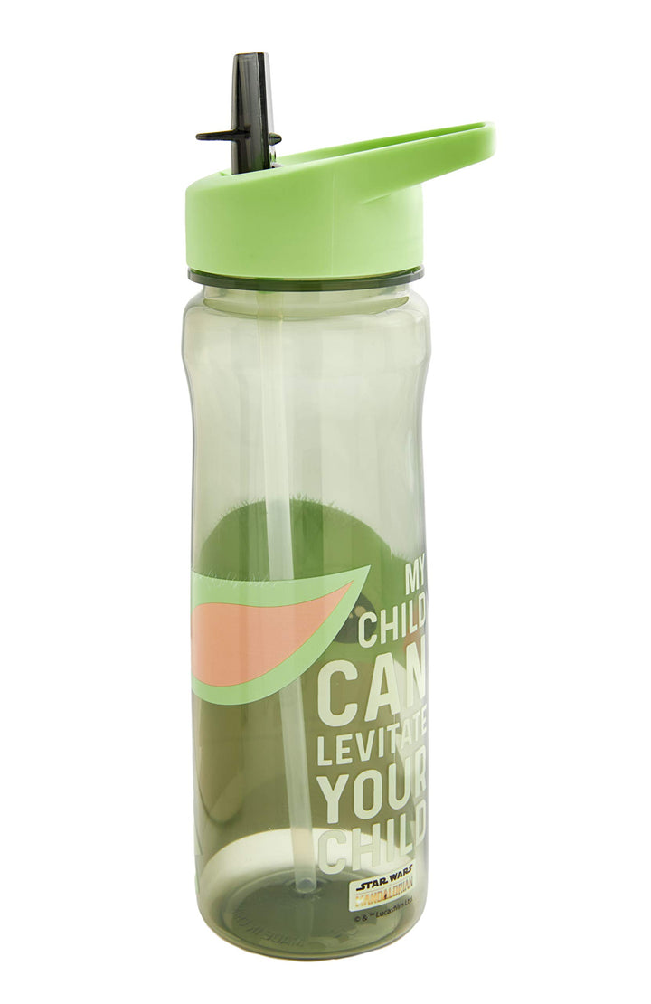 Star Wars Mandalorian 600ml Kids Water Bottles With Straw – Official Grogu Baby Yoda Merchandise by Polar Gear – Reusable, BPA Free & Recyclable PP Kids Water Bottle