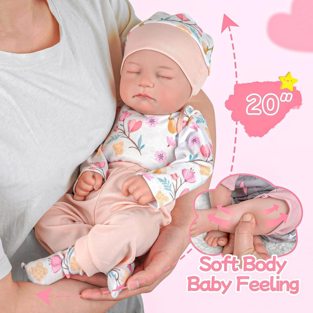 BABESIDE Lifelike reborn-baby Dolls Connie 20 Inch Realistic Newborn Baby Dolls Poseable Sleeping Baby Doll