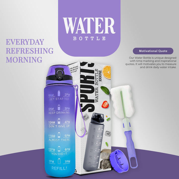 Purple Gradient 1L Leak-Proof Water Bottle