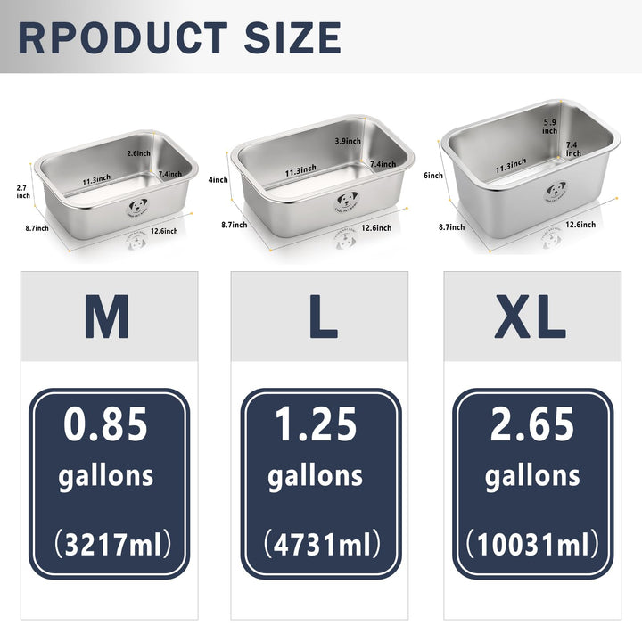 Stainless Steel Dog Bowls for Large Dogs, High Capacity Metal Dog Food Bowls, Desirable Food and Water Bowls for Large, X-Large, and Huge Dog 0.85 Gallons