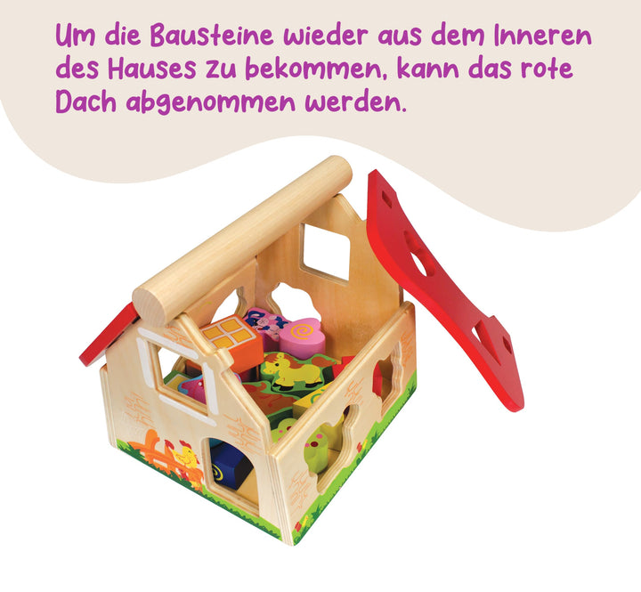 Colourful Farmhouse Wooden Baby Shape Sorter Toy