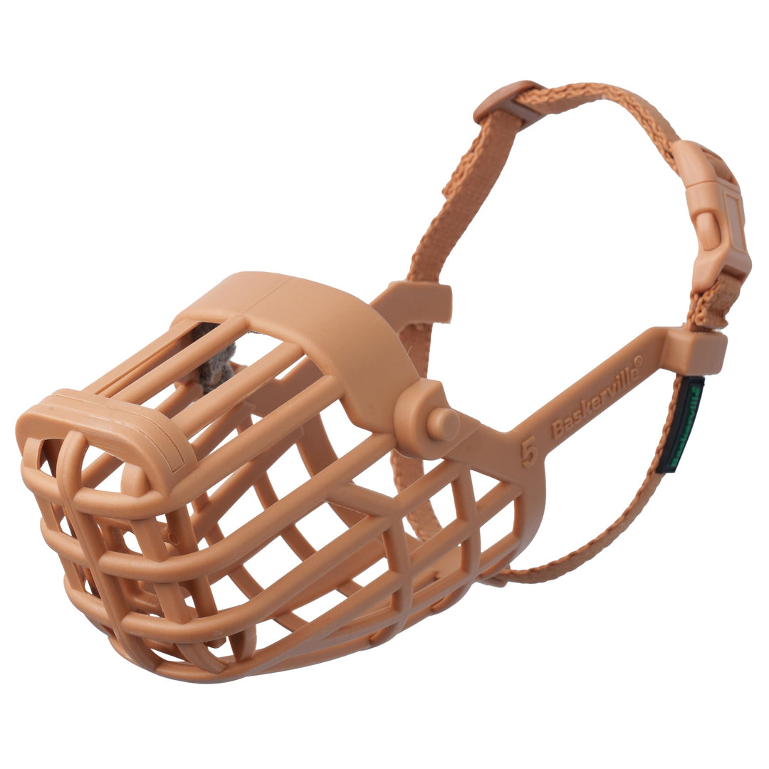 Baskerville Classic Basket Muzzle - Dog can Pant and Drink, Prevents Biting and Food Waste Scavenging