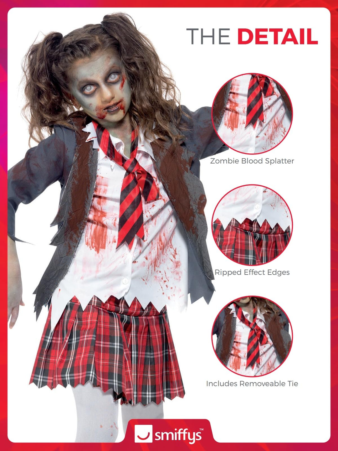 Grey Zombie School Girl Costume – Halloween Dress Up