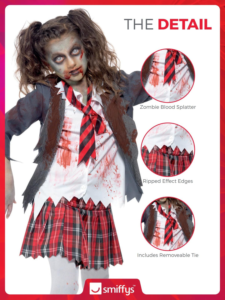 Grey Zombie School Girl Costume – Halloween Dress Up