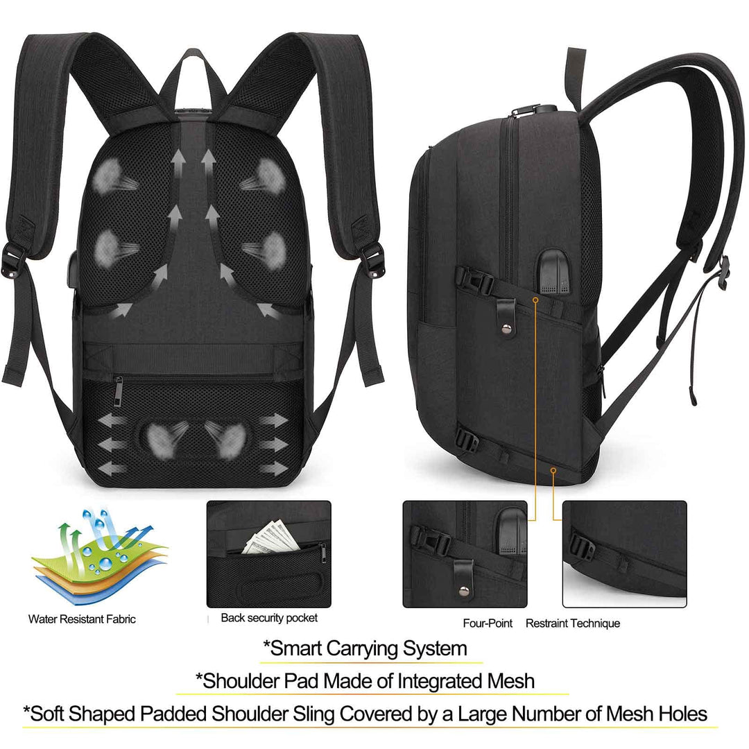 15.6" USB Charging Anti-Theft Laptop Backpack