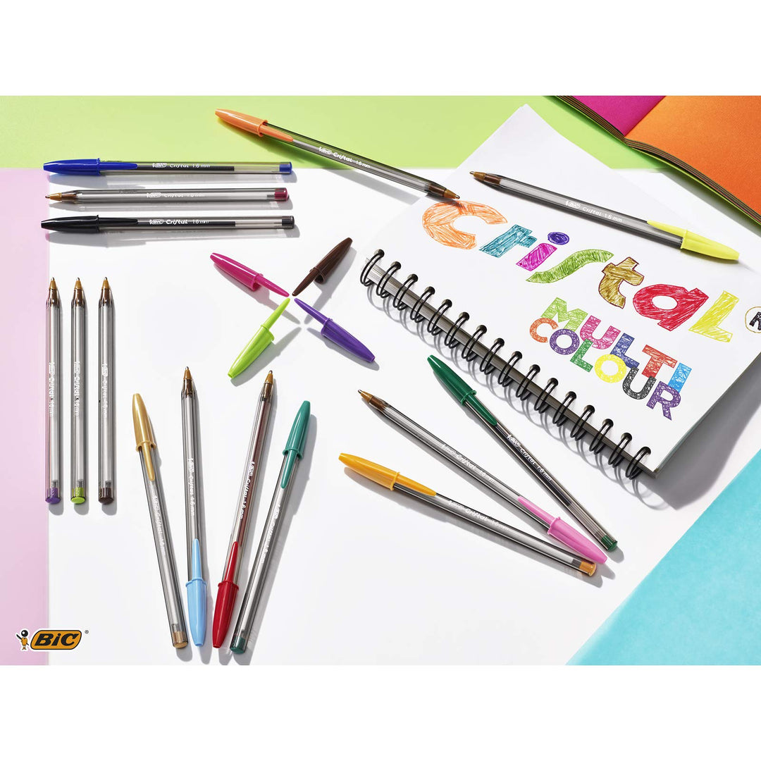 BIC Cristal Fun 1.6mm Ballpoint Pens, Purple Ink, 20-Pack