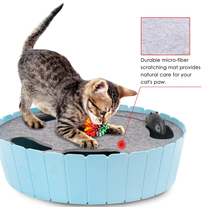 Pawaboo Interactive Cat Toy with Running Mouse, Electronic Motion Cat Toy Automatic Teaser for Indoor Cats