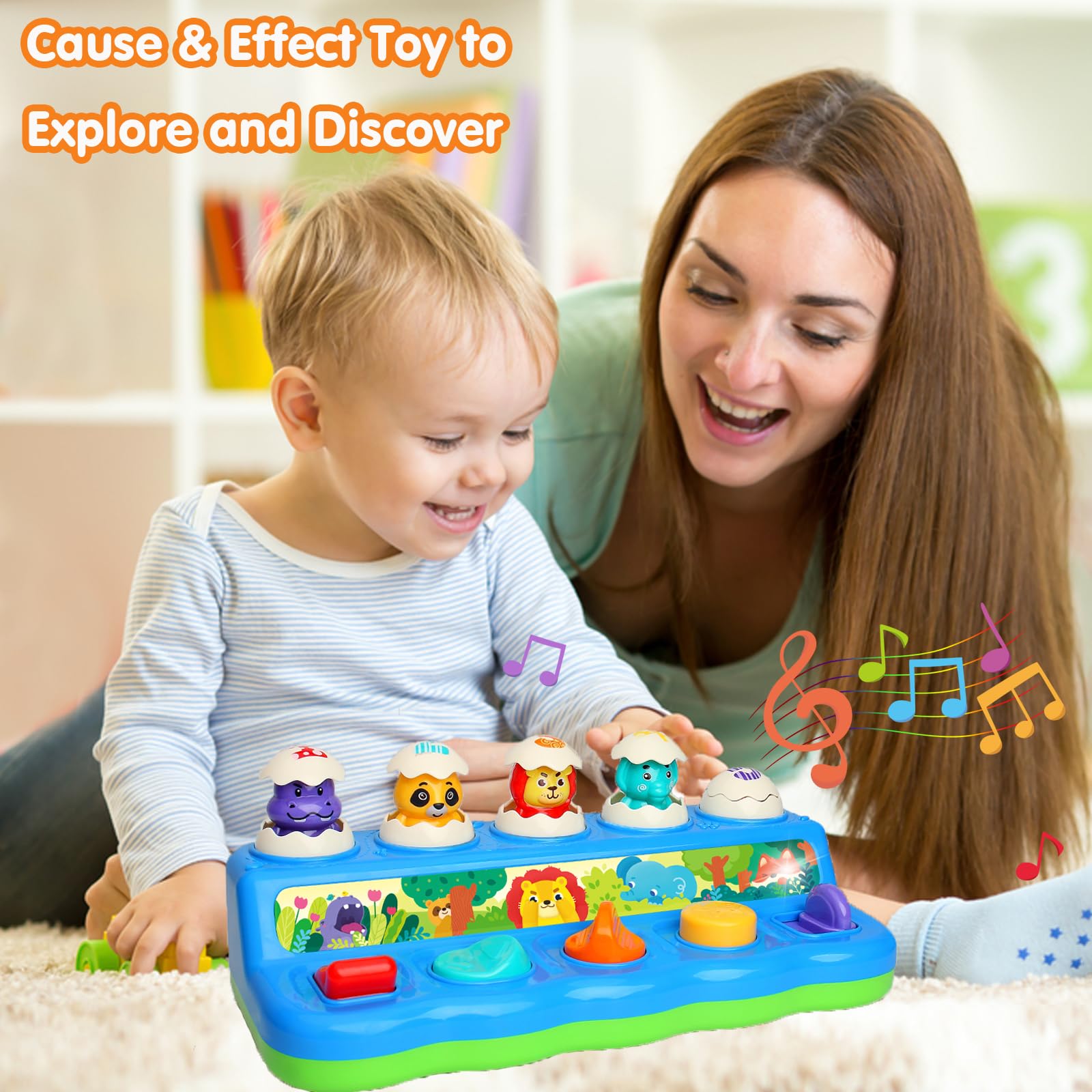 Interactive Pop up Animal Toys with Music Light Learningbugs