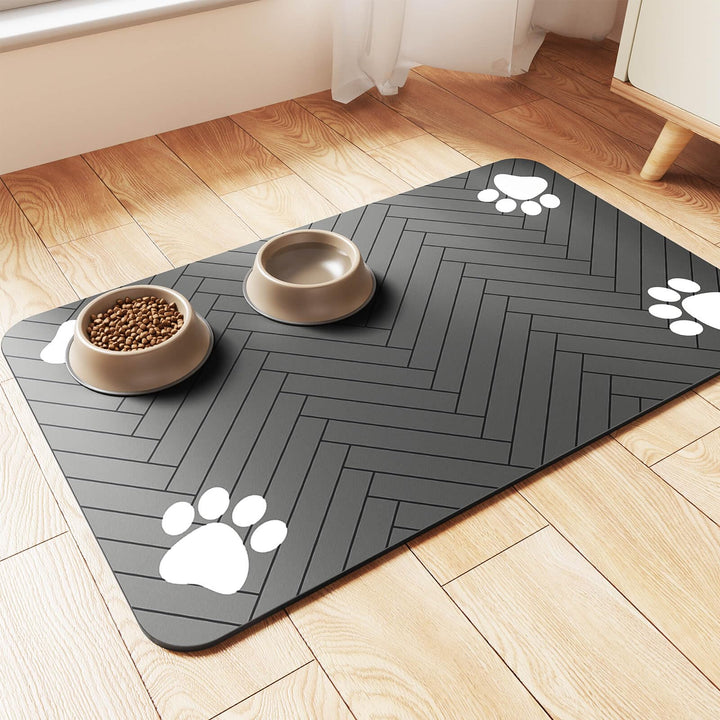 Pet Feeding Mat-Absorbent Pet Placemat for Food and Water Bowl, with Waterproof Rubber Backing, Quick Dry Water Dispenser Mat for Dog and Cat,17"x27"