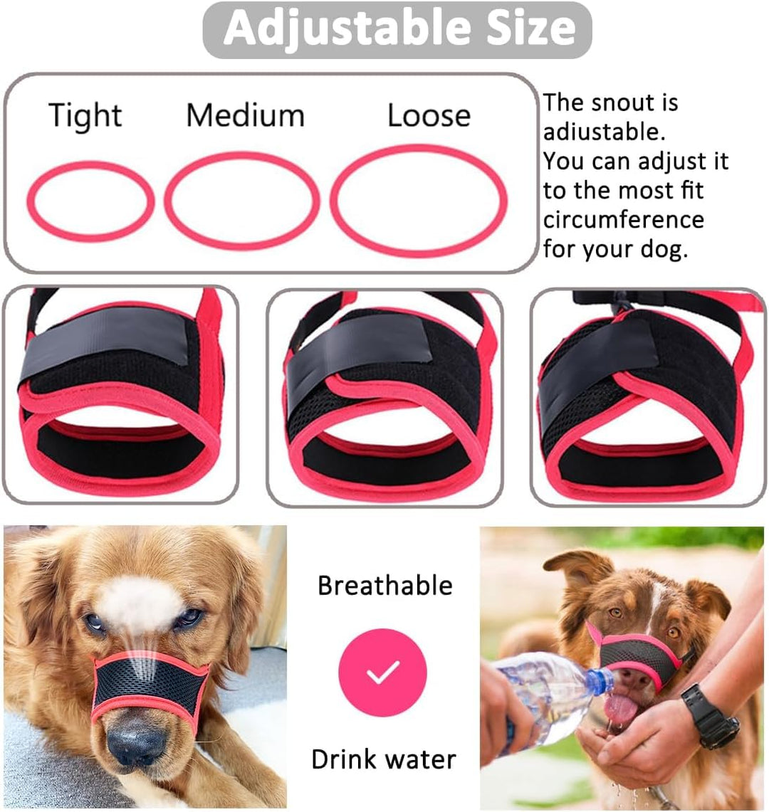 LUCKYPAW Dog Muzzle Anti Biting Barking and Chewing with Comfortable Mesh Soft Fabric and Adjustable Strap