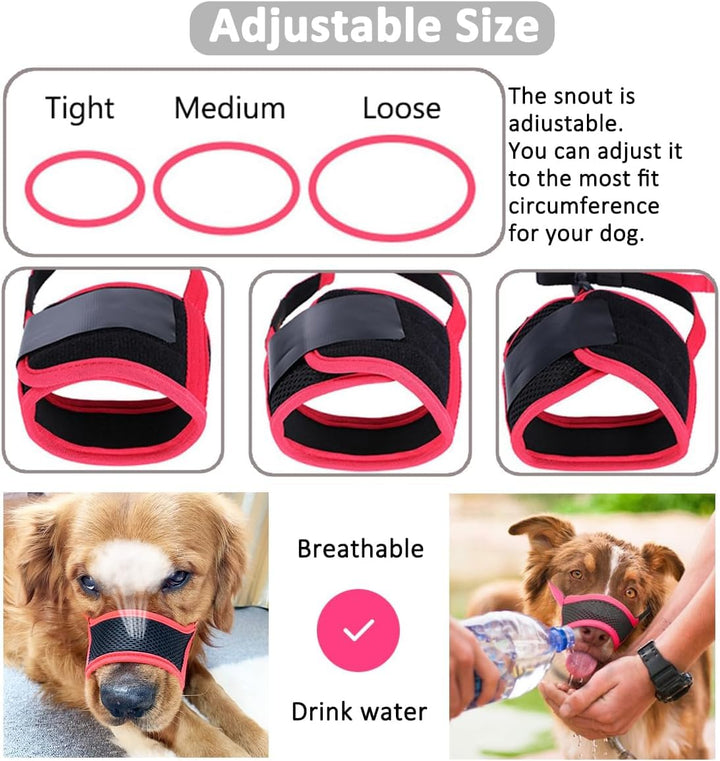 LUCKYPAW Dog Muzzle Anti Biting Barking and Chewing with Comfortable Mesh Soft Fabric and Adjustable Strap