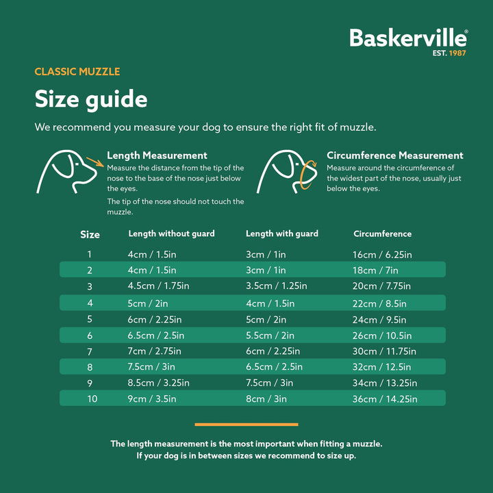 Baskerville Classic Basket Muzzle - Dog can Pant and Drink, Prevents Biting and Food Waste Scavenging