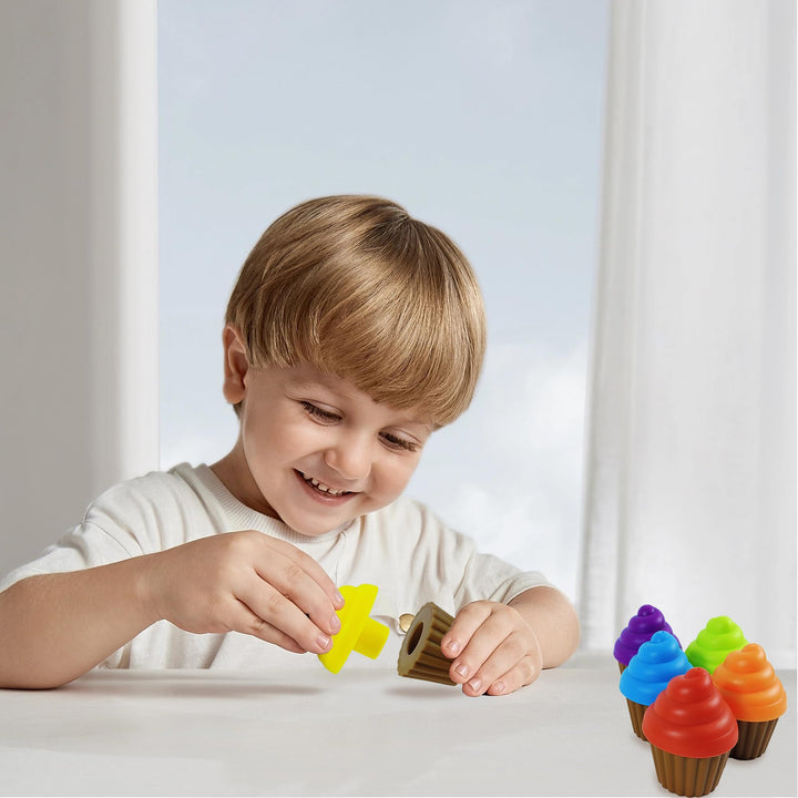Cupcake Toddler Learning Colors and Shape Sorting Toys