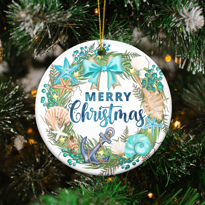 Ceramic Beach-Themed Christmas Ornaments
