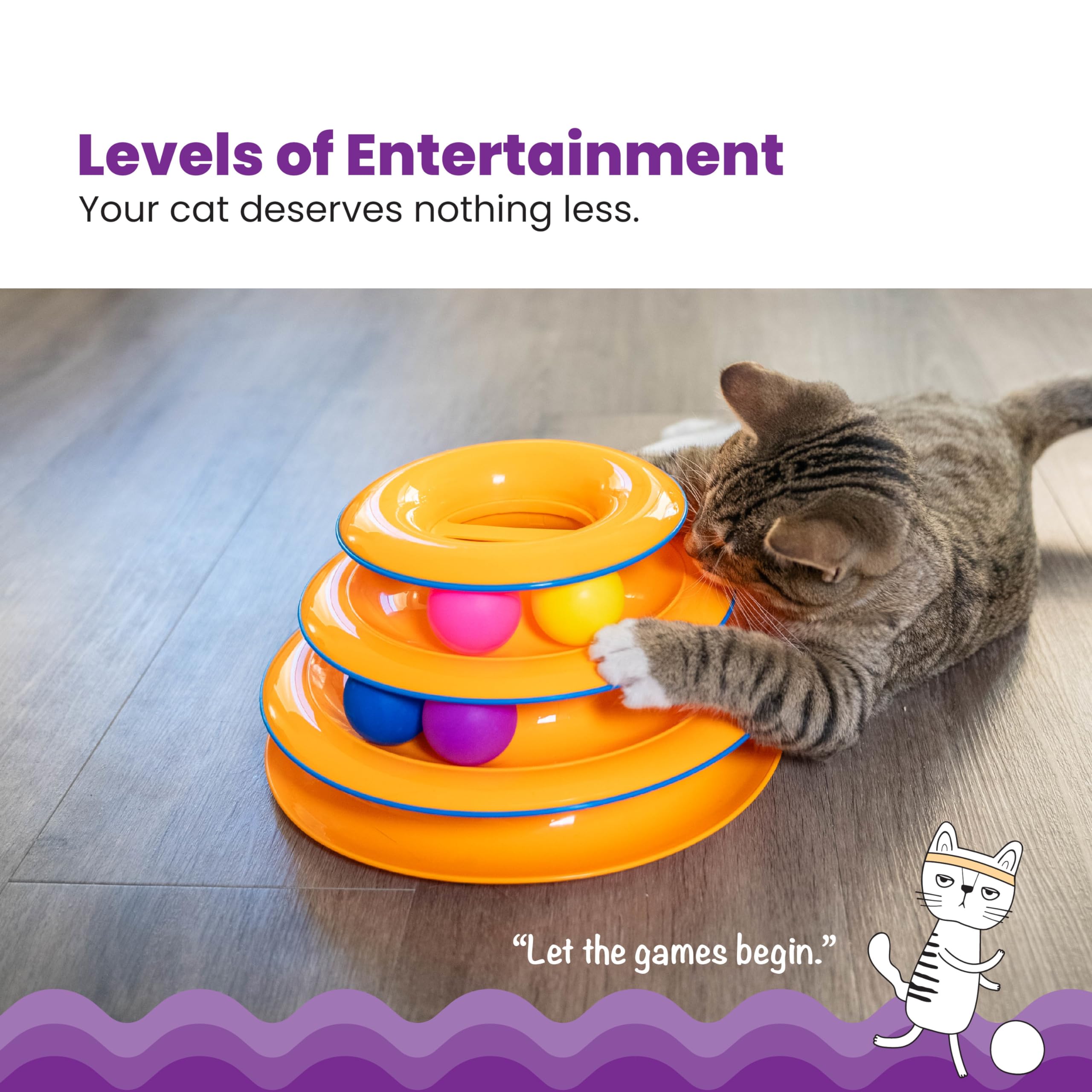 Catstages Tower of Tracks Interactive 3 Tier Cat Toy Learningbugs