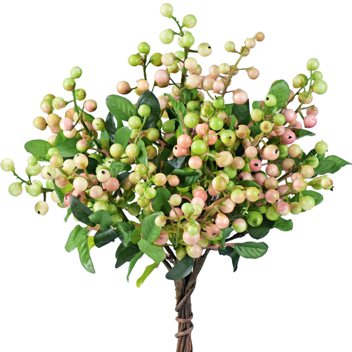 Pink & White Holly Berry Christmas Wreath