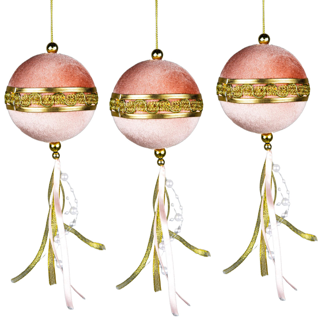 9cm Light Pink Christmas Baubles