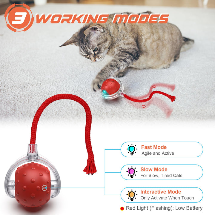 okheira Interactive Cat Toy Electric Automatic Toys for Indoor Cats, Rechargeable Irregular Moving Toys, Stimulate Cats' Hunting Instincts