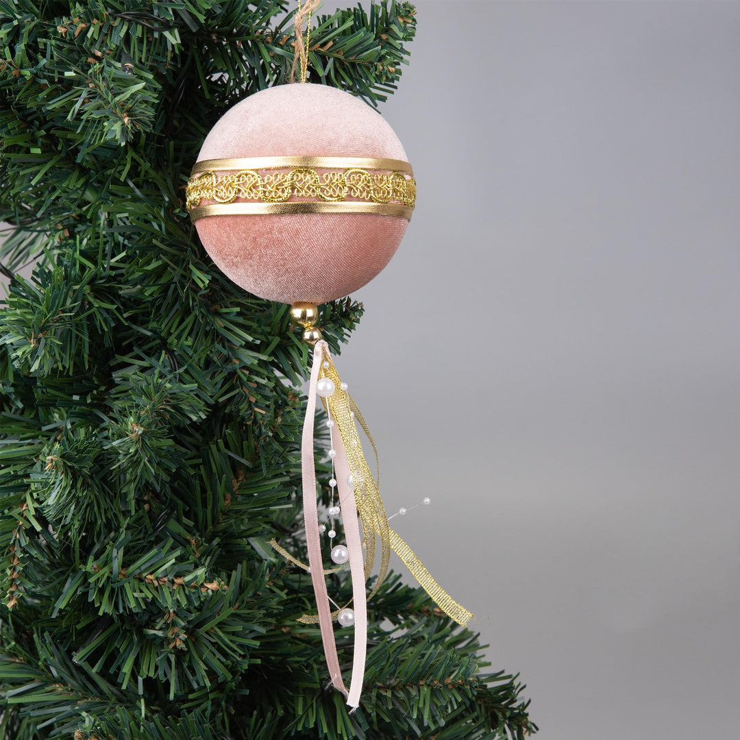 9cm Light Pink Christmas Baubles