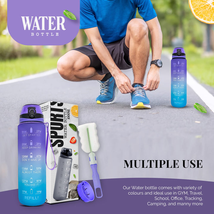 Purple Gradient 1L Leak-Proof Water Bottle