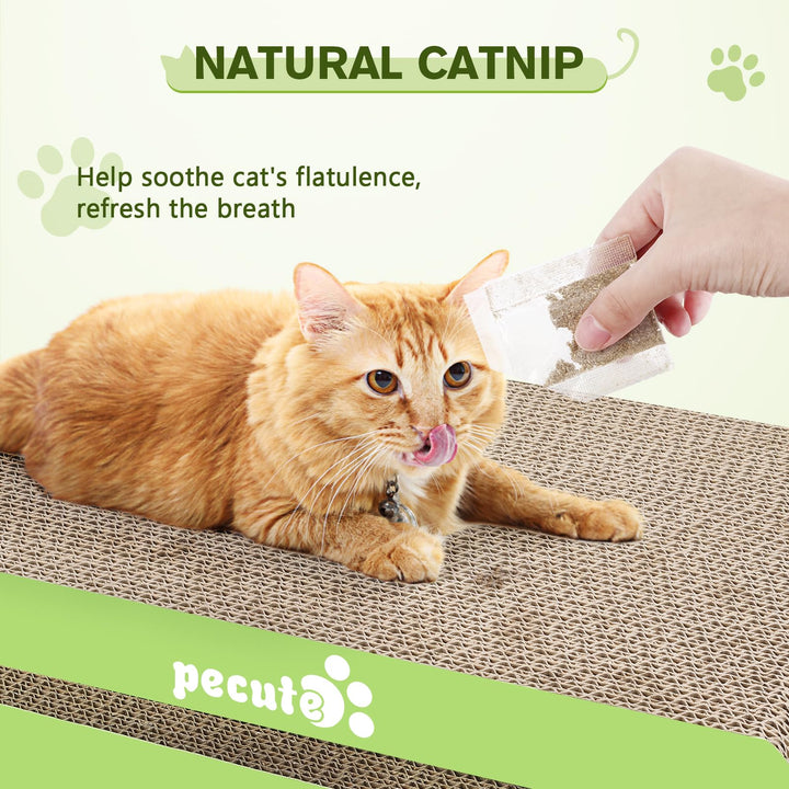 pecute Cat Scratcher Cat Scratching Boards 2 Pack, Kitty Scratching Pads Small Medium Cat Lounger Catnip Included