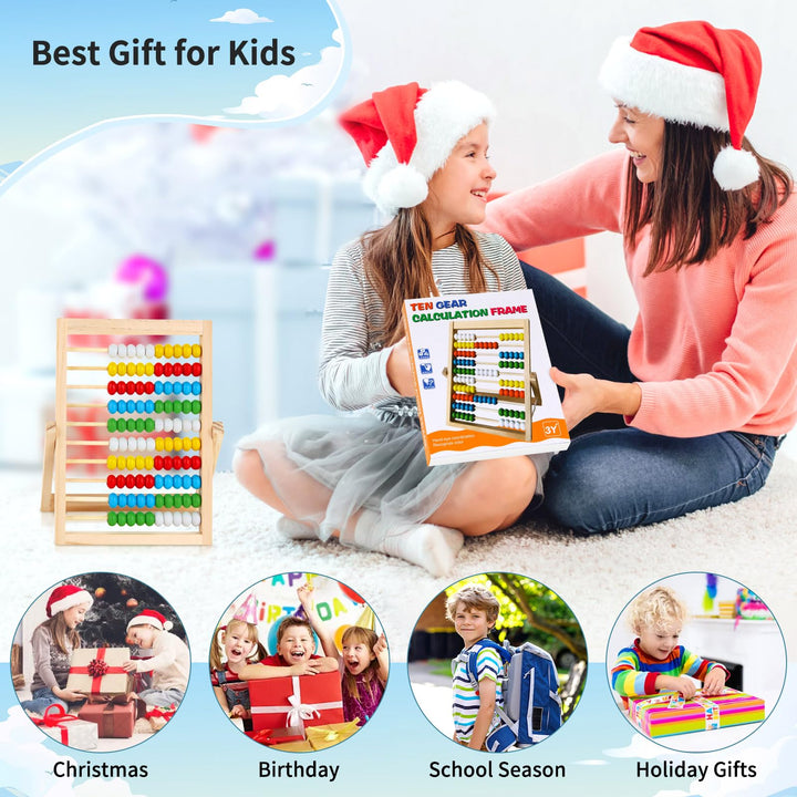 Wooden Abacus Maths Toys, Kids Learning Toy, Early Educational Toy Developmental Toy Arithmetic Calculating Counting Frames