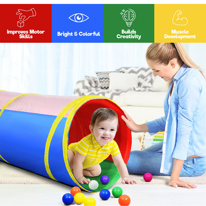 Hide N Side 6Ft Crawl Through Play Tunnel Toy, Pop Up Tunnel For Kids Toddlers Babies Infants Children & Dogs, Indoor Outdoor Tube