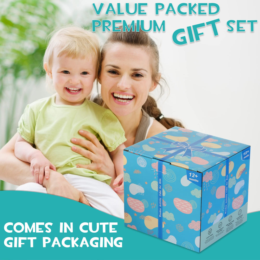 Wooden Activity Cube Baby Toys