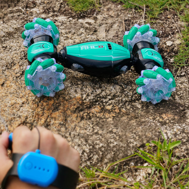 NEXBOX Remote Control Crawler for Kids - 360 Rotation RC Stunt Car 4WD 2.4 GHz OffRoad Vehicle Remote Controlled with Hand Control, Birthday Gift for Boys 6 7 8 9 10 11 12 Years