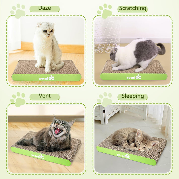 pecute Cat Scratcher Cat Scratching Boards 2 Pack, Kitty Scratching Pads Small Medium Cat Lounger Catnip Included