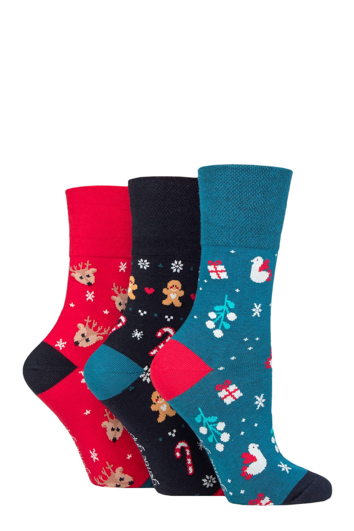 Gentle Grip Ladies Christmas Socks