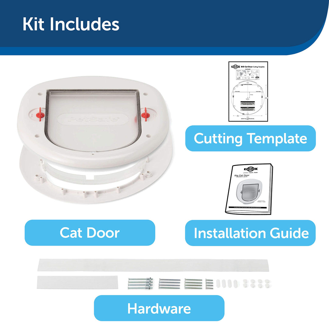 PetSafe Exterior / Interior Cat Door: Staywell Big Cat 4-Way Locking Pet Door Flap for Large Cats - Tinted Privacy Door - Weatherproof, Durable Door Frame - DIY Easy Install with Hardware Kit Included