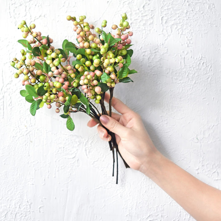 Pink & White Holly Berry Christmas Wreath