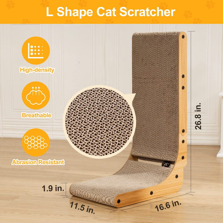 L Shape Cat Scratcher, Poils bebe Cat Scratchers for Indoor Cats, Protecting Furniture Cat Scratch Pad